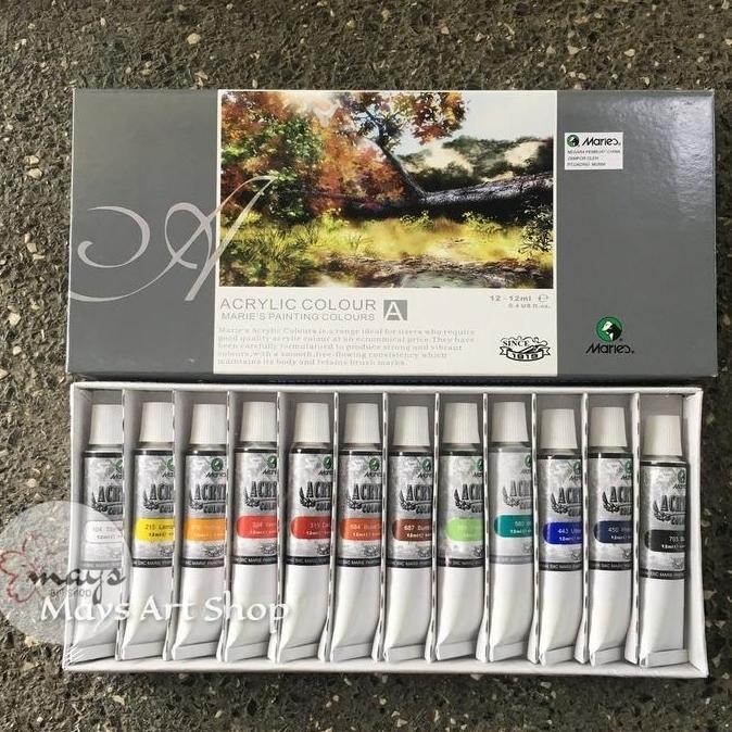 

Cat Lukis Akrilik Maries Acrylic Colour Set 12 Warna X 12 Ml Series - Marie'S 12X12Ml Kanvas Paint Murah