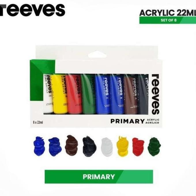

Reeves Acrylic Paint Set 8 X 22 Ml Primary