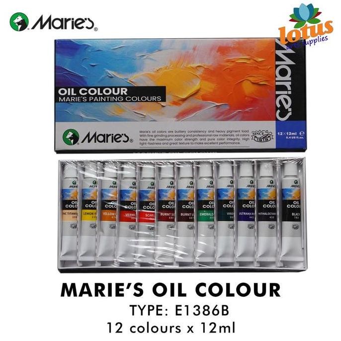 

Maries Oil Colour Set 12 Warna X 12Ml Tube - Cat Minyak