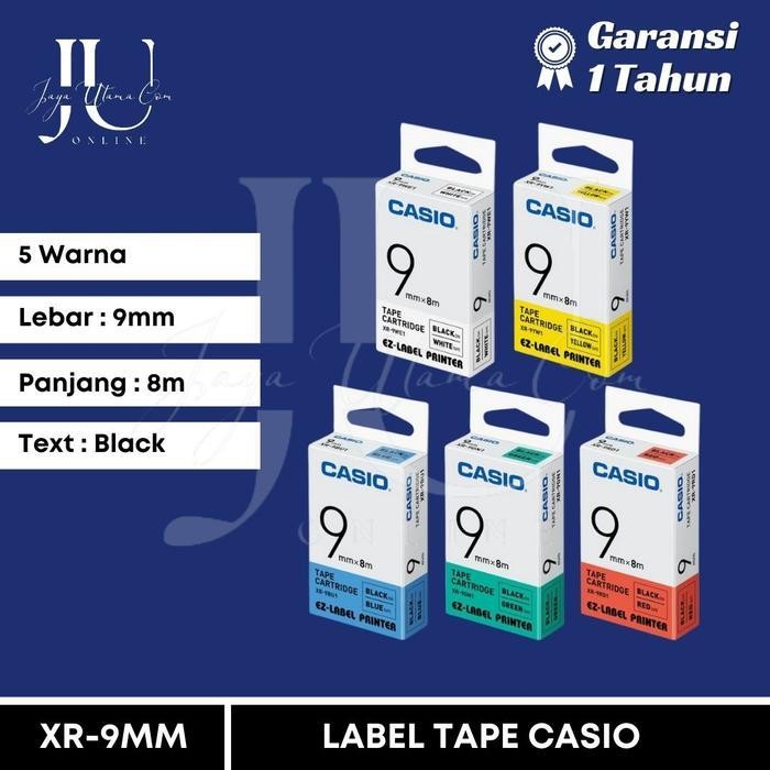 

Ez Label Printer Xr-9We1 9Mm Black On White Tape Label Casio Original Dan Terpercaya