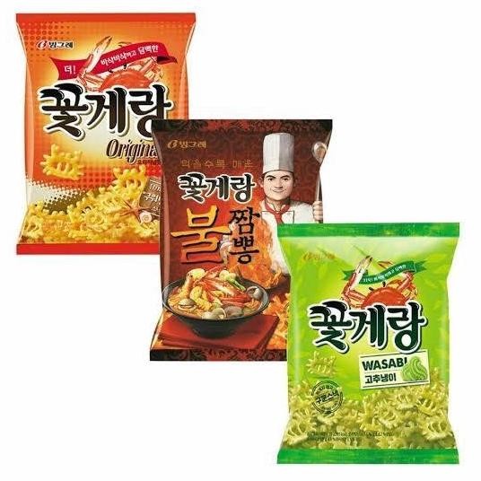 

JB BINGGRAE CRAB CHIPS ORIGINAL / JJAMPPONG / WASABI - SNACK KOREA None