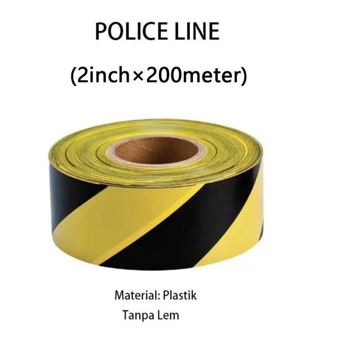 Police Line Kuning Hitam Police Safety Line Barricade 2" 200 Meter