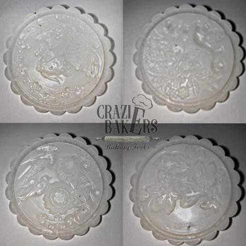 Cetakan Kue Bulan Bulat Mooncake Mold Kecil (5 Desain)