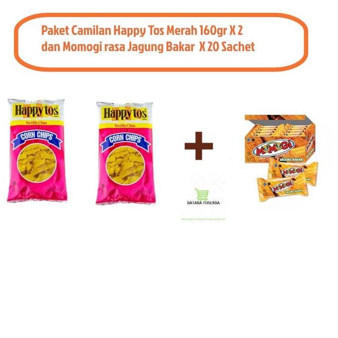 

JB Paket Cemilan Happy Tos Merah 160gr X 2 dan Momogi X 20 Sachet None