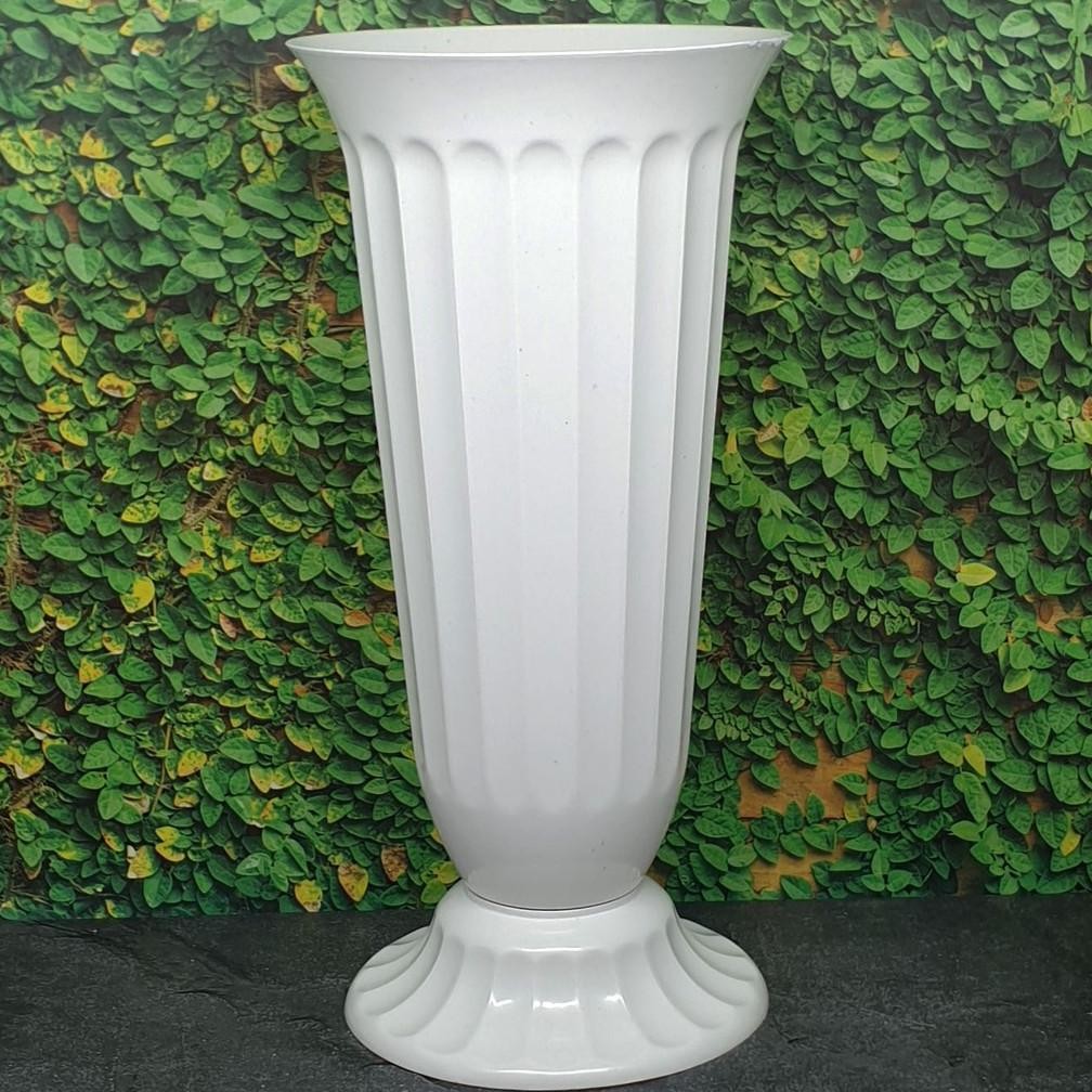 VAS BUNGA PLASTIK Tinggi 32.5 cm/POT BUNGA PLASTIK/VAS PLASTIK PUTIH/ Vas Piala Nugi