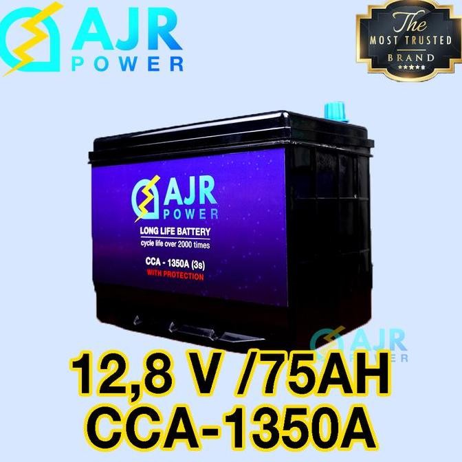 Accu Aki Lithium Batery Baterai Lifepo4 Ajr Power 80D26L Alphard Pajero Fortuner 12V 12,8V 60Ah 75Ah