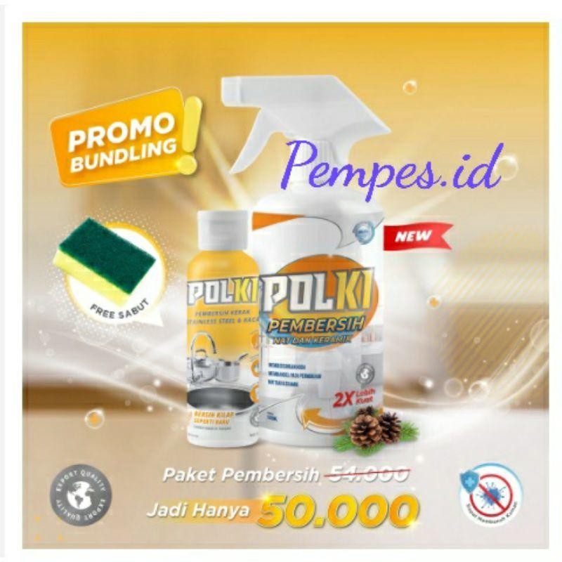 Polki Bundling Paket Pembersih / Polki Pembersih Nat Dan Keramik 500Ml - Polki Pembersih Kerak 100Ml