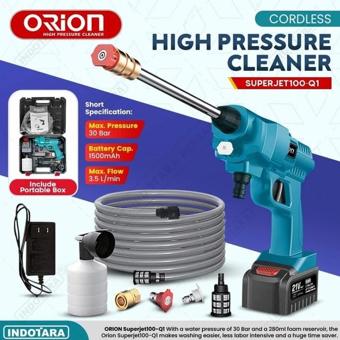 terbaru orion superjet100-q1 jet cleaner baterai - steam mobil motor wireless
