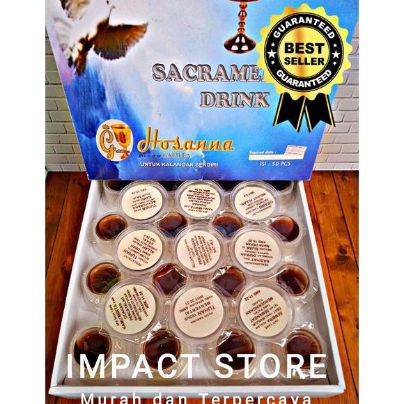 Terlaris Sirup Anggur Perjamuan Kudus Cup+Hosti ayat besar isi 50 pcs (non alkohol) Nugi
