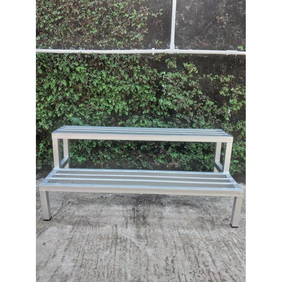 SALE RAK TANAMAN 2 TINGKAT BAJA RINGAN DISPLAY POT BUNGA INDOOR OUTDOOR HIASAN RUMAH