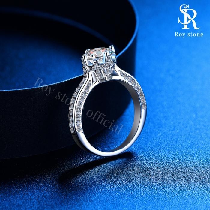 Tgs Roystone - Cincin Jasmine Ring Wanita Perhiasan Moissanite Sertifikat Gra Original Lapis Emas 18