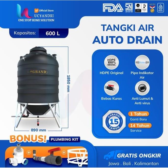 Tangki Tandon Toren Air Grand Tedmond Drain Tmd 600 Liter