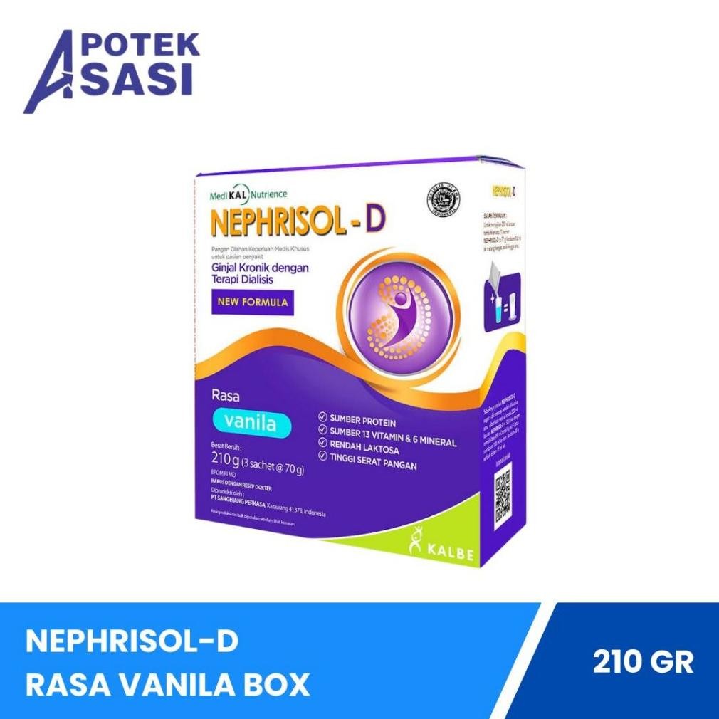 

NO_MORE Nephrisol - D Vanila 210 Gram | Susu Tinggi Protein Khusus Pasien Ginjal Dialisis