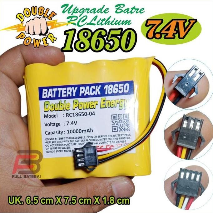 Baterai Rc,Elektronik,Speaker, 4X 18650 7.4V 6000Mah Soket Hitam-4Pin