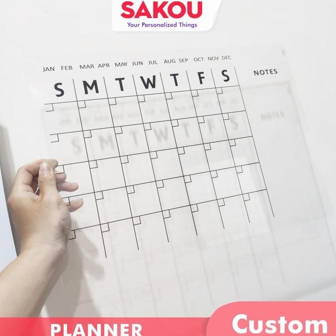 

Tersedia Monthly Planner Akrilik Custom Kalender Bulanan Dinding Acrylic Kantor