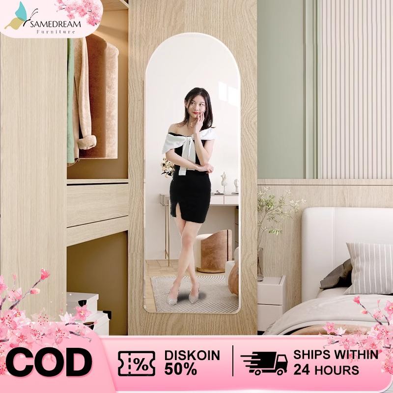 Cermin Tempel Dinding Oval Stiker Cermin Cermin Full Body Cermin Akrilik Kaca Tempel Dinding