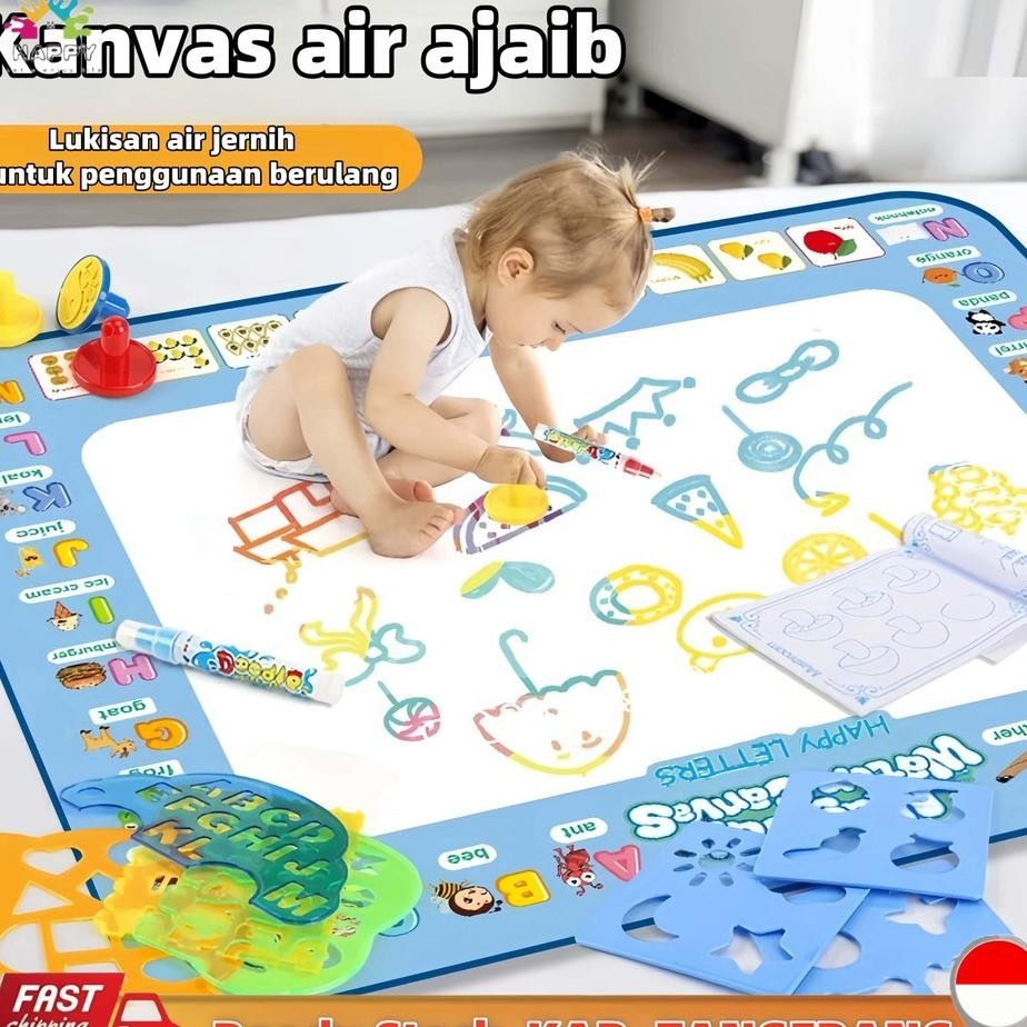 Ready Stoset Lukisan Tikar Menggambar Air Ajaib Montess Mainan Edukasi Untuk Kit Aktivitas Anak 80X6