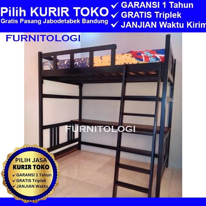 Ranjang Tingkat 1 Orang 120x200 - Ranjang Susun dengan Meja Belajar - Ranjang 1 Tingkat Nugi