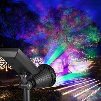 LAMPU SOROT RGB WARNA WARNI LAMPU TAMAN SOLAR TENAGA SURYA MATAHARI
