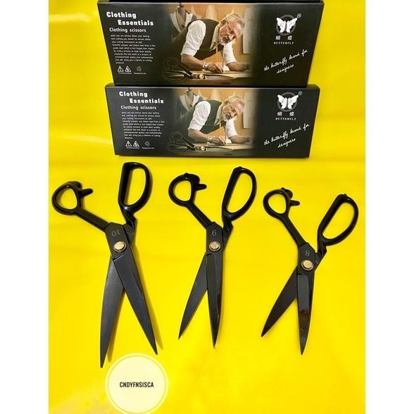 

Gunting Kain Butterfly Gagang Karet Premium 8 9 10 dan 12 Professional Tailor Scissors Nugi