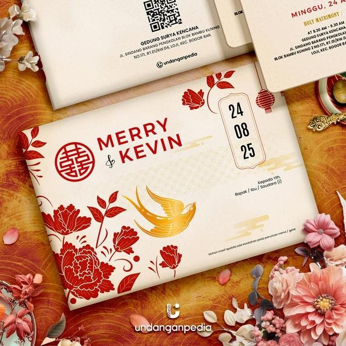 (50 Pcs) HARDCOVER LANDSCAPE + AMPLOP. INVITATION. UNDANGAN SHUANGXI . UNDANGAN PERNIKAHAN HARD COVE