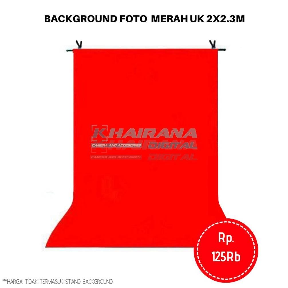Kain Background Backdrop latar layar Foto 2meter  - merah POLOS - Nugi