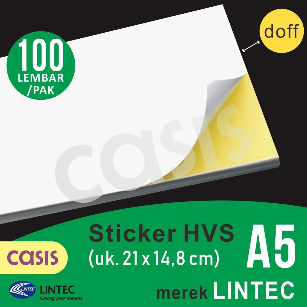 

Kertas Stiker HVS A5 Isi 100 Lbr - Lintec - CASIS Nugi