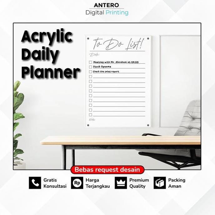 

Tersedia To Do List Akrilik Daily Planner Custom Jadwal Harian Acrylic Wall Board Minimalis