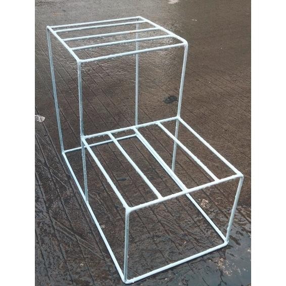 Rak 2 Tingkat besar/Pot Standing Besi/Rak Pot Bunga Besi / Rak Susun Minimalis/Rak Minimalis/Informa