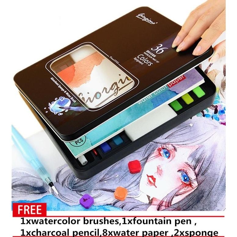 

Slayershop 36/48/56Water Color Set - Alat Cat Air Set (Termasuk Kuas dan Kertas Gambaran) Nugi