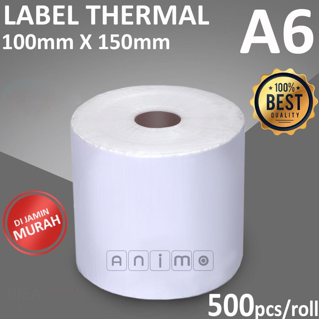 

LABEL THERMAL 100 X 150 isi 500 pcs- Label Barcode Direct Thermal 100X150 mm - Stiker Thermal 10 x 15 cm - Thermal A6 ISI 500 PCS Nugi