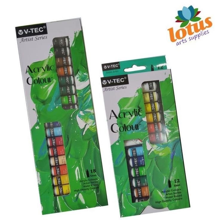 

V-Tec Acrylic Colour Set 12 Warna X 6Ml Tube Nugi