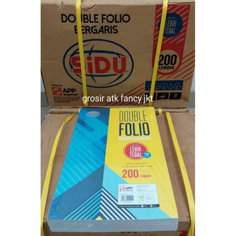 

RF 200 Kertas Double Folio Garis Sinar Dunia Sidu SD 200 Lembar 70 GSM / Ukuran : 320 x 420 mm DF Nugi
