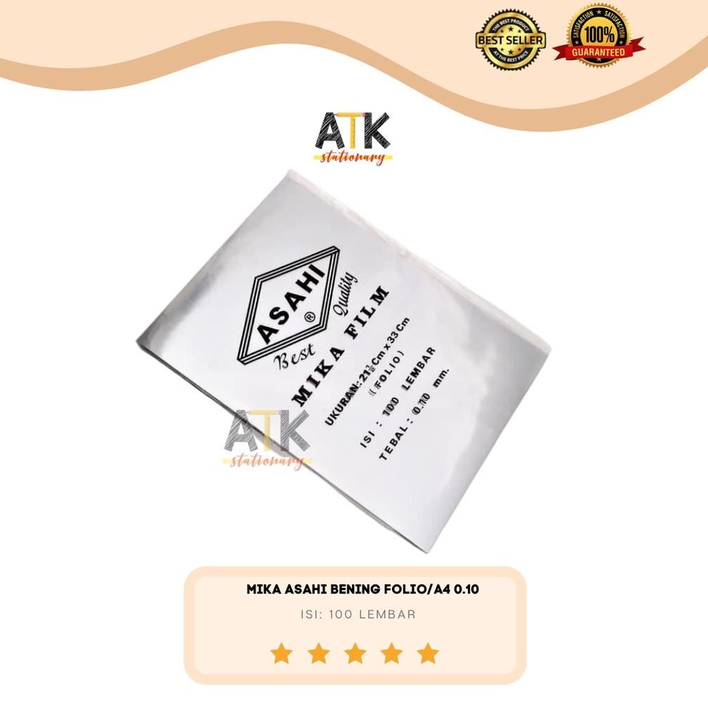 

Mika Jilid Film Asahi Folio/A4 Bening 0.10 mm (100 Lembar) atk Nugi