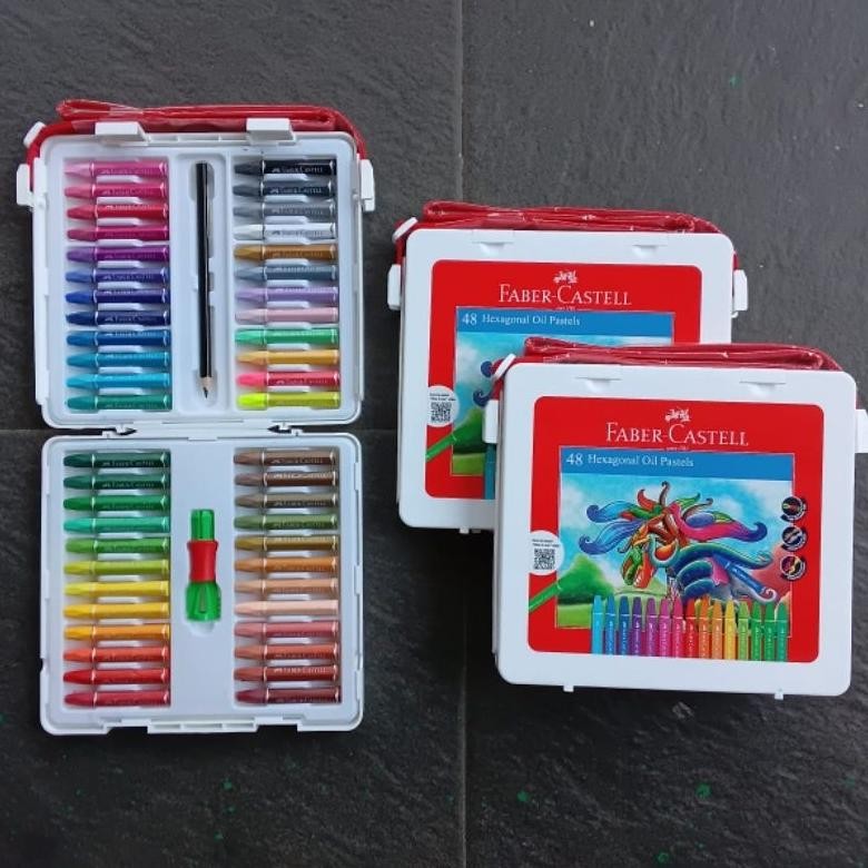 

Crayon Oil Pastel Faber Castell 48 Warna Hexagonal ( Set ) [ Original ] [ Free Bubble & Dus ] Nugi
