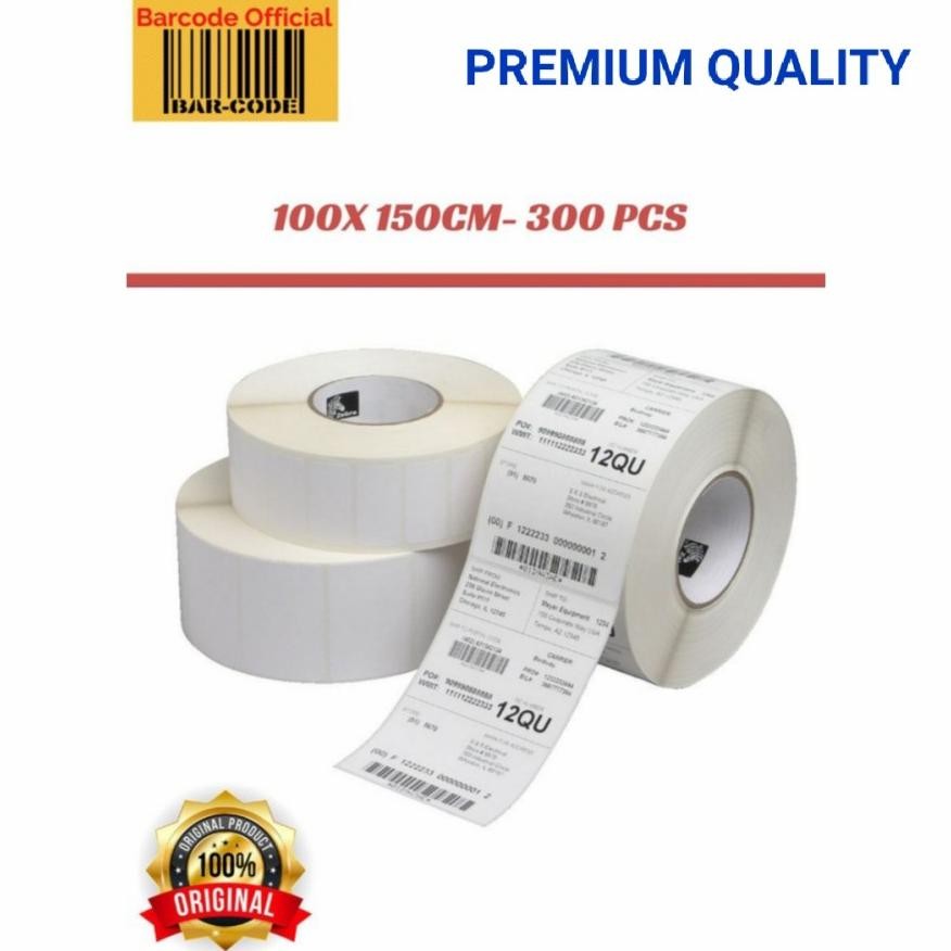 

LABEL BARCODE 100 X 150 mm KERTAS STICKER LABEL THERMAL 300 pcs Nugi