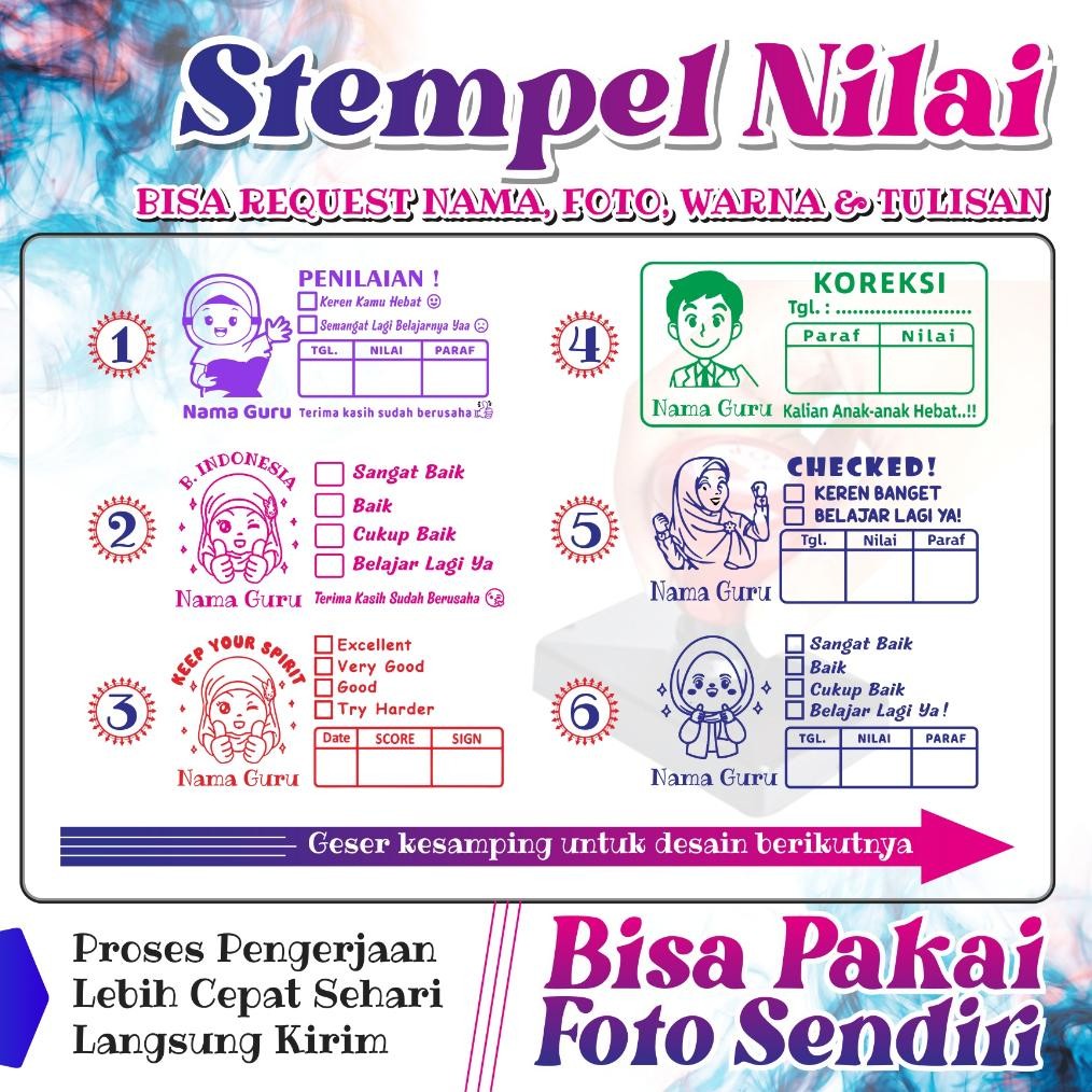 

Stempel. Stempel Nilai Guru, Stempel Penilaian / Koreksi / Checked Nugi