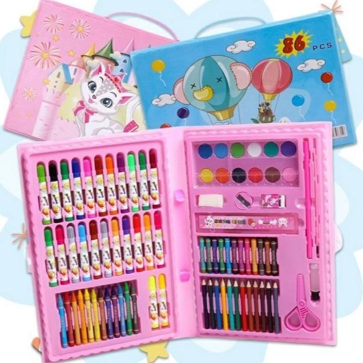 

Crayon Set Pensil Warna Cair Songket Karakter Isi 86 dengan Kuas dan Cat Air Nugi
