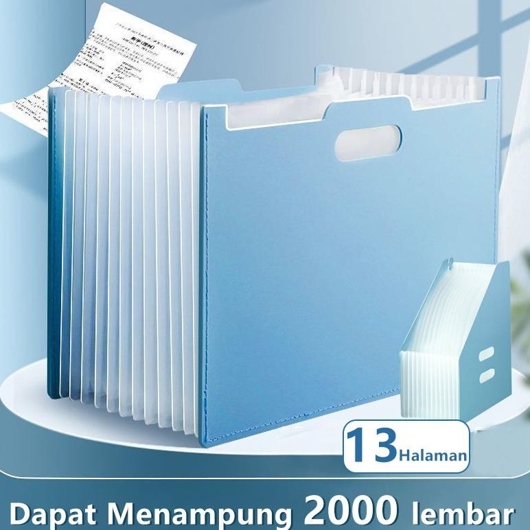 

Standing file A4 F4 / File folder document bag/ Tas document file 13 sekat Desktop File Organiser /Folder multi-lapisan /Tas penyimpanan data / Vertikal portabel Nugi