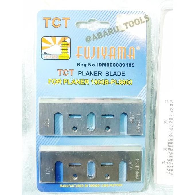 

Tersedia FUJIYAMA TCT Planner Blade - Mata Pisau Serut Kayu Tajam & Presisi