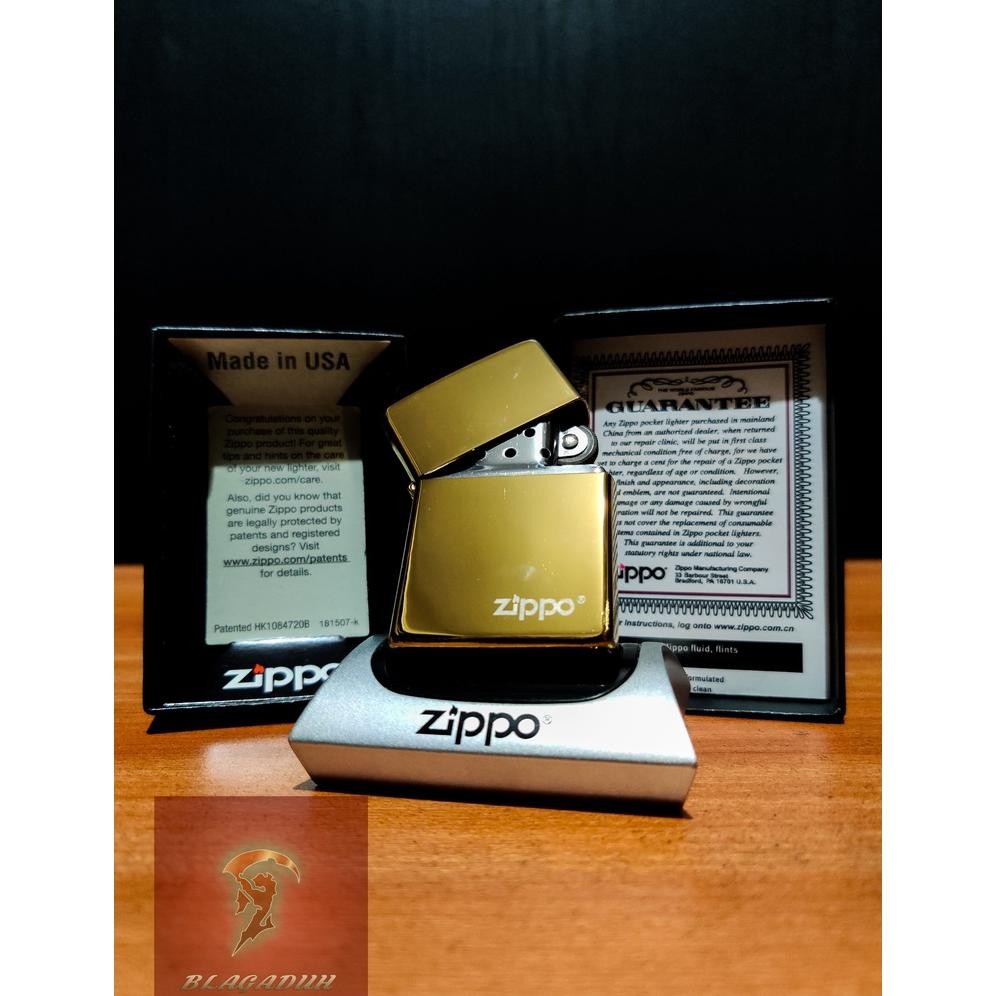 ZIPPO ORIGINAL GOLD CHROME ZIPPO TITLE 315Z MADE IN USA Nugi