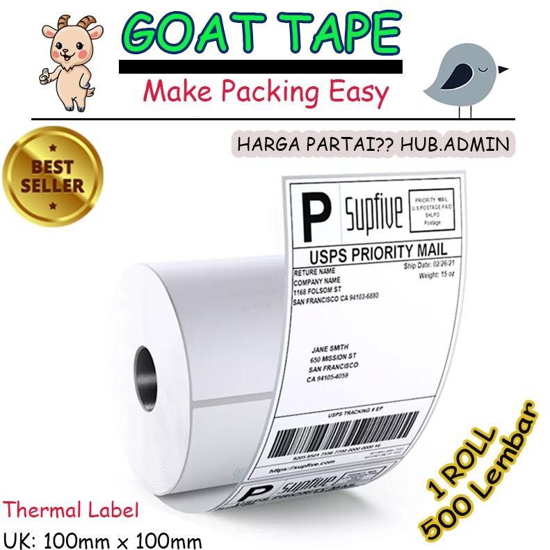 

Kertas Sticker Label Thermal Barcode Resi 100x100 Mm Isi 500 Pcs Nugi