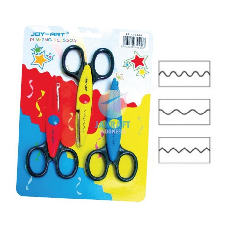 

(3 Pcs) Set Gunting Kertas Kado Prakarya Zig Zag Gerigi Gelombang JOY-ART ZZ-525JA Nugi
