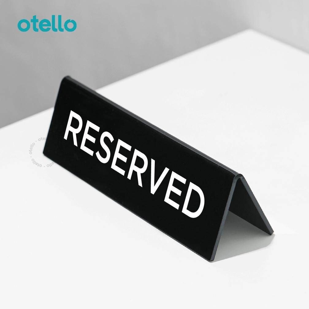 

Reserved Table Sign Tulisan Papan Meja Acrylic UV Tent Card Akrilik Tag Tanda Acrilic Tekuk Bending Segitiga Signage Restoran Nugi
