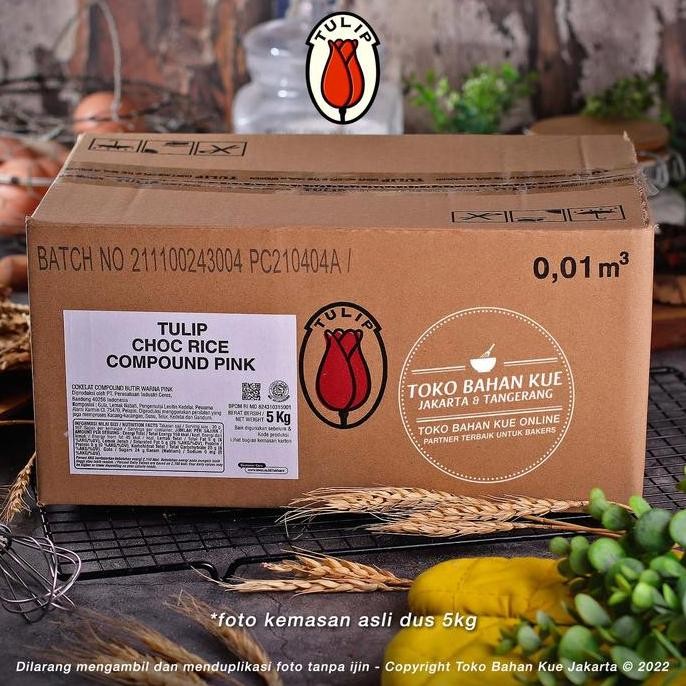 Tulip Meises Chocorice Pink 5Kg Dus Cokelat Topping Meses Ceres Mesis Warna Merah Muda