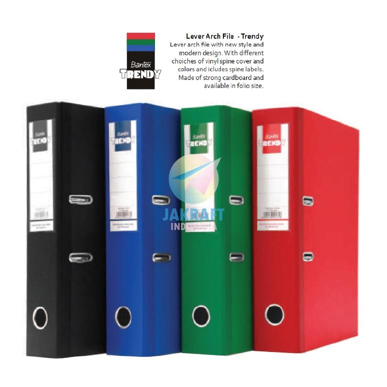 

(1 Pcs) Ordner BANTEX Trendy 1446 FC Folio F4 Size 7 Cm Warna Hitam Biru Merah Hijau Nugi