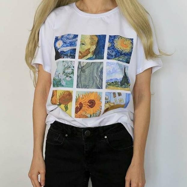 

Kaos Aesthetic Van Gogh Painting Bahan Cotton Lembut Nugi