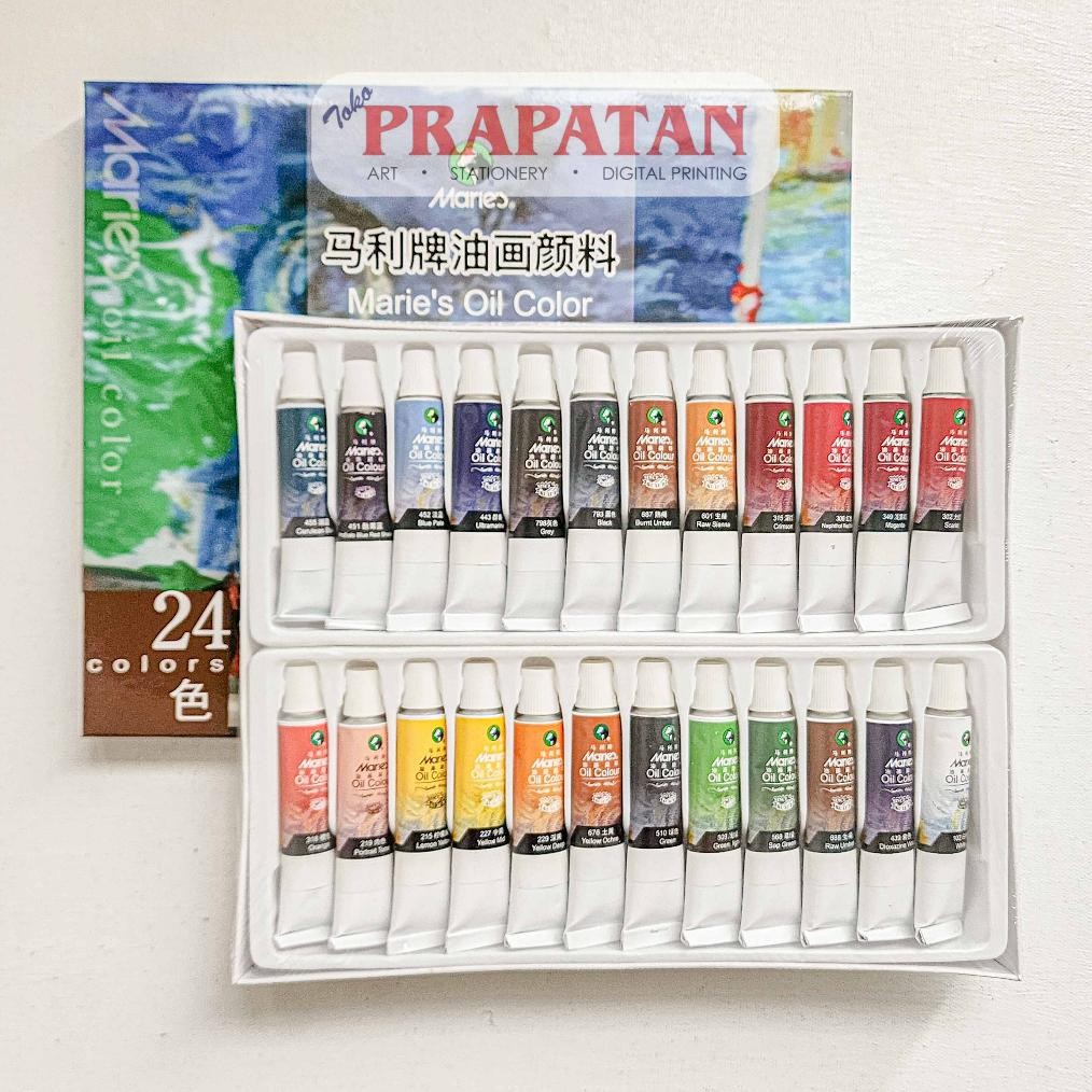 

Cat Minyak Set Maries 24x12ml | Maries Oil Color Set Nugi