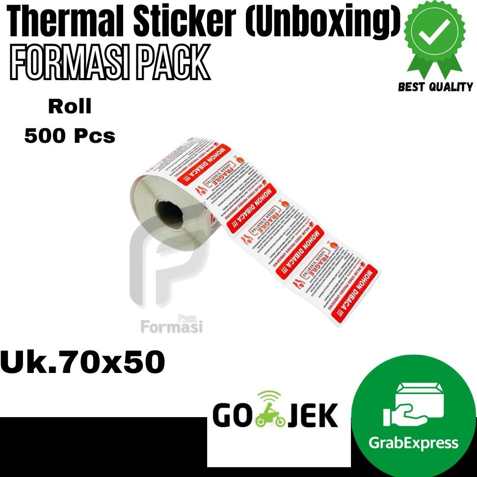 

LABEL STICKER THERMAL FRAGILE 70X50 ISI 500 PCS ( Wajib Video Unboxing Stiker Jangan Dibanting Online Shop) Nugi