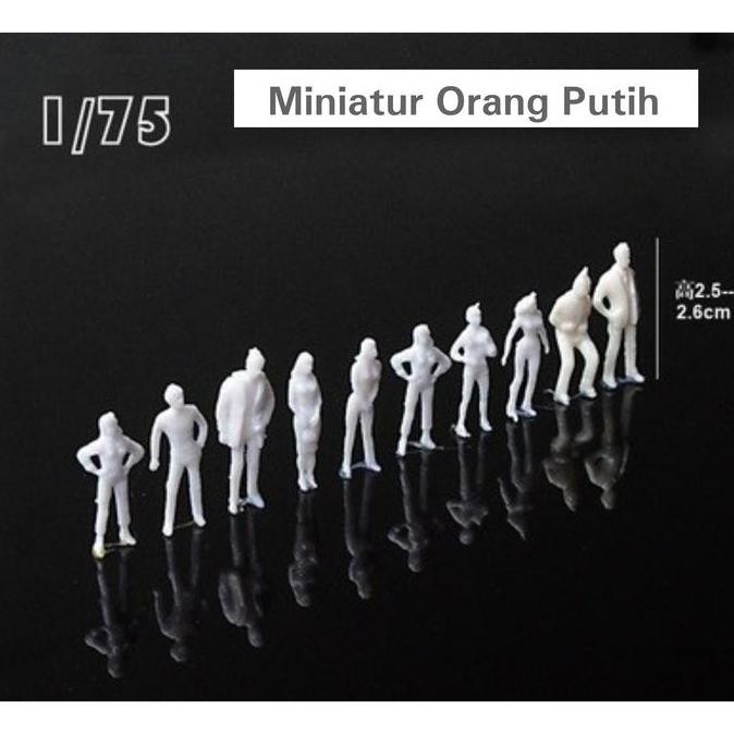 ] Miniatur Orang Putih 1:75 , Maket Orang Monokrom